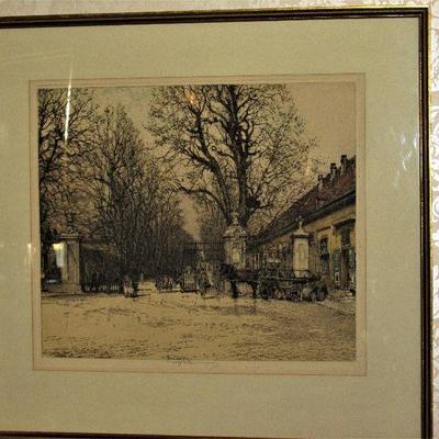 Luigi Kasimir signed etching