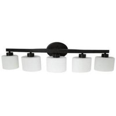 allen + roth 5-Light Merington Aged Bronze Bathroom Vanity Light