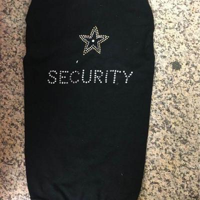 https://www.ebay.com/itm/114171738519 KB0064: Bedazzled Dog Clothing "SECURITY" Large
