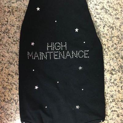 https://www.ebay.com/itm/114171734292 KB0062: Bedazzled Dog Clothing "HIGH MAINTENANCE" Medium