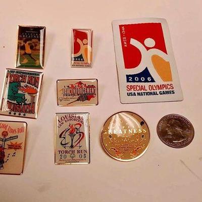 https://www.ebay.com/itm/124143283700 AB0001 SPECIAL OLYMPICS PIN & PATCH LOTFROM LOUISIANA & NATIONAL $20.00 BOX74 