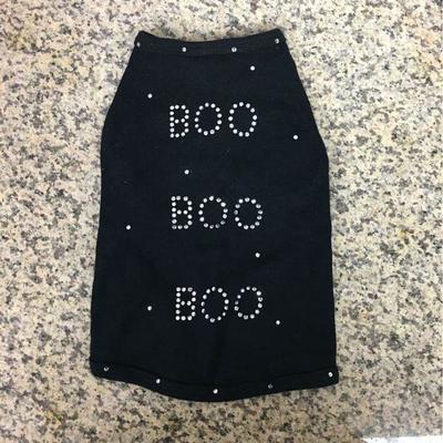 https://www.ebay.com/itm/124141935668 KB0067: Bedazzled Dog Clothing "BOO" Small