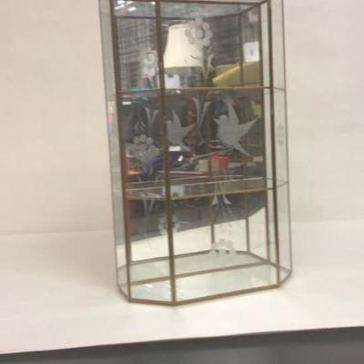 https://www.ebay.com/itm/124142943488 Cma2015: Glass Wall mounted Curio Cabinet w/ Laser Etched Pattern $50