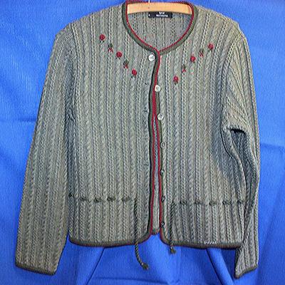 Lot 68: Geiger Ladies Cardigan with Waist Tie; European Size 42- Bust measures 38" $40