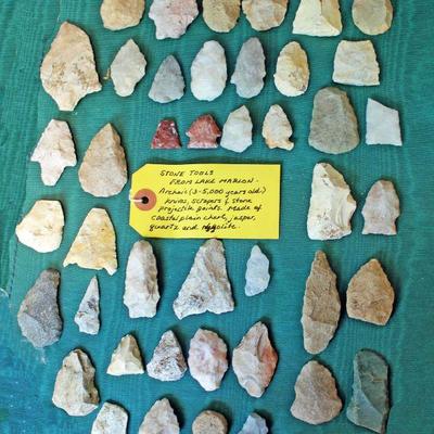 Lot 38:  Arrowheads and Stone Tools from the Lake Marion SC Area $50