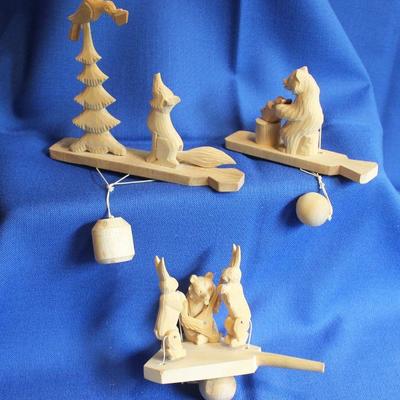Lot 57: 3 Vintage Carved Toys from USSR  $50