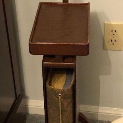 https://www.ebay.com/itm/124190233274	BU1086: Mid Century Scandinavian Wooden Telephone Stand Pull-Out Tray Directory Storage Local...