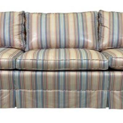 STRIPED 3 CUSHION UPHOLSTERED SOFA $195