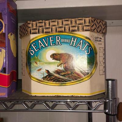 Beautiful Beaver Hat box.  Sadly, empty 