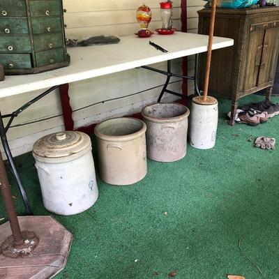 Variety of old crocks