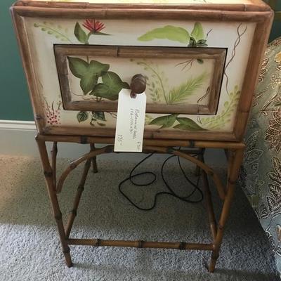 Botanical and bamboo night stand $175
17 1/2 X 171/2 X 30"