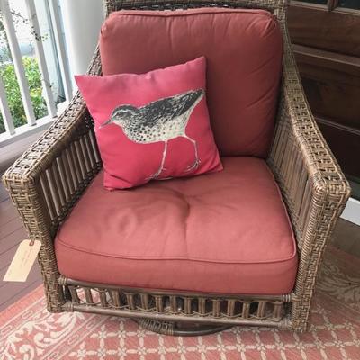 WeatherMaster synthetic Swivel wicker chair $295
31 1/2 X 30 X 37"