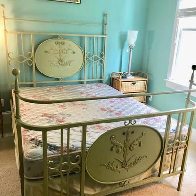 Queen size iron four poster bed with boxspring and mattress $995
68" tall