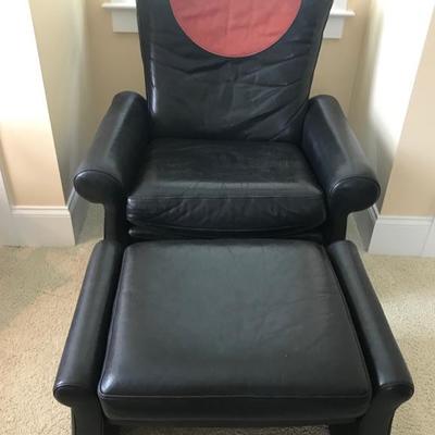 Italian black leather recliner chair and ottoman $550
chair 36 X 27 X 35"
ottoman 29 X 20 X 16"