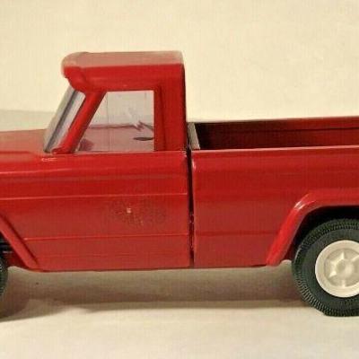 https://www.ebay.com/itm/114235281220	BU036: VINTAGE RED TRUCK JEEP PRESSED STEEL	 Auction 
