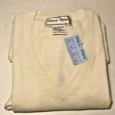 https://www.ebay.com/itm/114235283438	BU053: MID CENTURY VINTAGE GODCHAUX'S WHITE SWEATER NEW WITH TAGS	 Auction 
