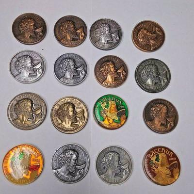 https://www.ebay.com/itm/114242643006	AB0384 LOT OF 16 KREWE OF BACCHUS NEW ORLEANS LOUISIANA MARDI-GRAS DOUBLOONS HEA	 Auction 
