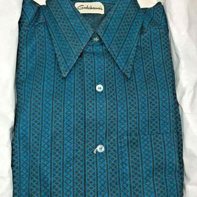 https://www.ebay.com/itm/114235283081	BU054: VINTAGE GODCHAUX'S LONG SLEEVE BUTTON UP SHIRT SIZE S NEW ORLEANS	 Auction 
