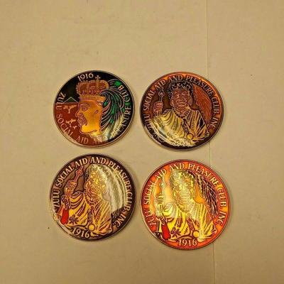 https://www.ebay.com/itm/114242643701	AB0385 LOT OF 4 ZULU MULTI'S  BRONZE MARDI GRAS DOUBLOONS YEARS 1978, 1982, 1983	 Auction 
