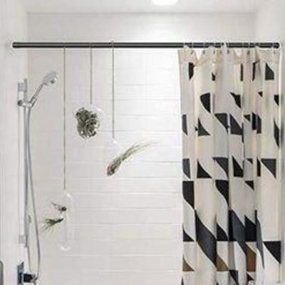 Crafts Graphy Tension Curtain Rod for Window Adjustable Shower Curtain Rod - Black, 82-122 Inches