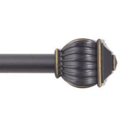 Kenney 58 Beckett Decorative Window Curtain Rod, 48-86, Oil Rubbed Bronze
