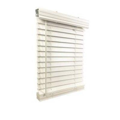 2 Cordless Faux Wood Blind 44.5 W x 48 H, Inside Mount