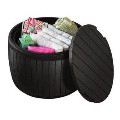 #Keter Circa Wood 37 Gallon Storage Deck Box, Espresso Brown