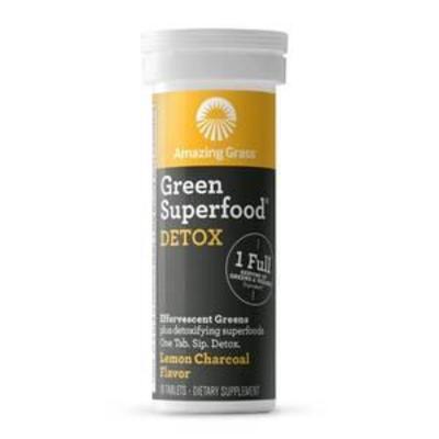 Amazing Grass Detox Effervescent Tablet - Lemon Charcoal - 10ct