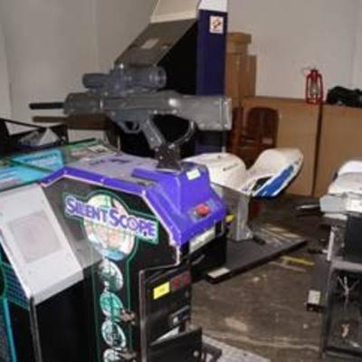 Silent Scope with Rifle - 2 Arcade Motorcycles and Arcade Cabinet