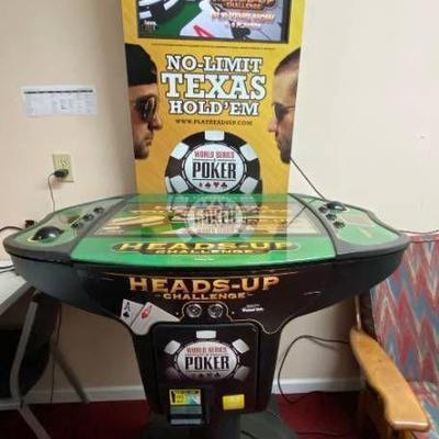 8 Player Tournament Heads-Up Challenge TEXAS HOLD'EM POKER Arcade Coin Operated Game with Tournament Screen