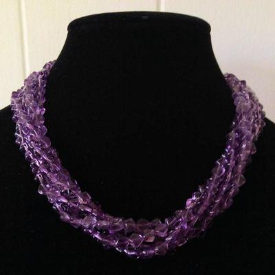 MMC067 Amethyst Beaded Necklace 