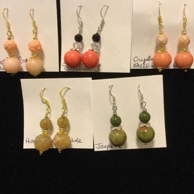 MMC080 Five Pair Round Dangle Earrings