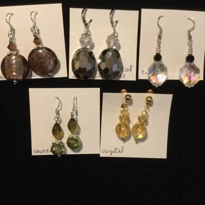 MMC011 Five Pair Crystal Earrings