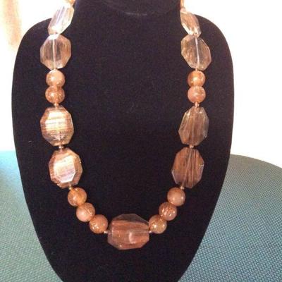 MMC003 Vintage Quartz and Lucite Necklace