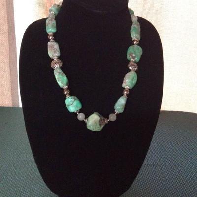 MMC024 Green Amazonite Beaded Necklace