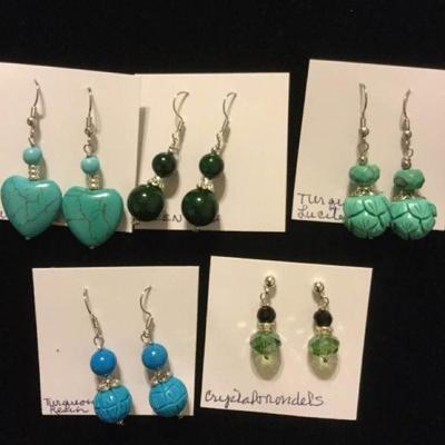 MMC101 Unique Blue & Green Earrings 