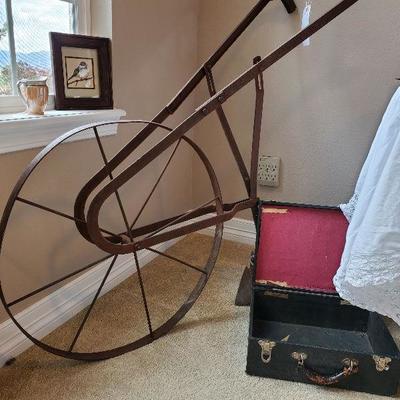 antique push plow