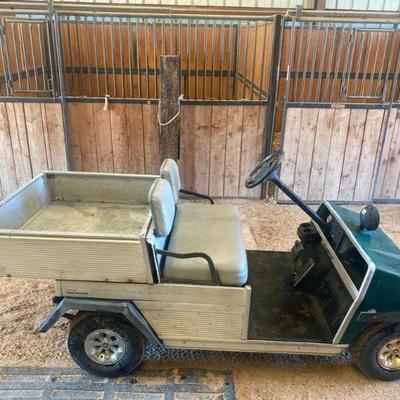 53	

Farm Club Cart with Dump Bed (watch video)
Farm club cart that runs great.  Tires are in good condition and has a back hitch.  The...