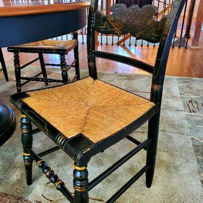 vintage Hitchcock chairs (6) with rye seats