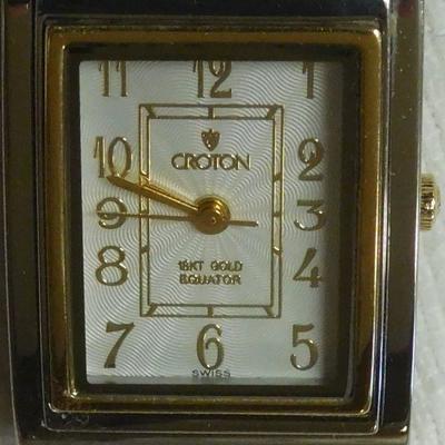 Croton Equator Watch with 18 k Bezel, Crown and Links