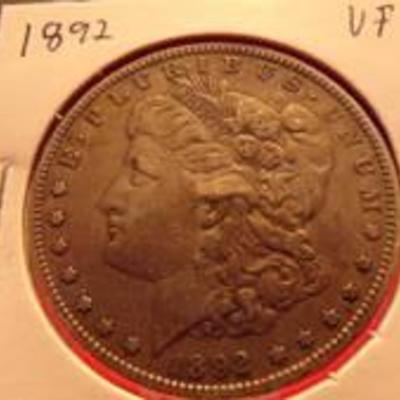 1892  MORGAN SILVER DOLLAR - VF