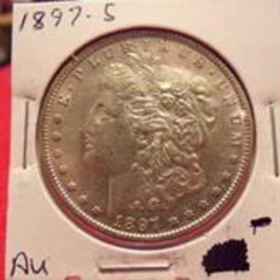 1897-S  MORGAN SILVER DOLLAR - AU