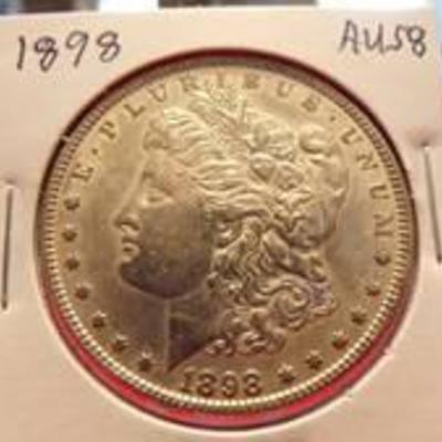 1898 MORGAN DOLLAR AU58