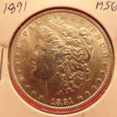 1891 MORGAN DOLLAR MS60