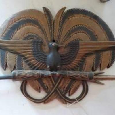 Bird carving Phenix Rising 16 x 11