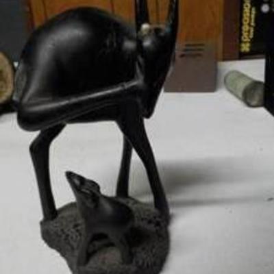 hand carved wooden animal art piece 6 tall