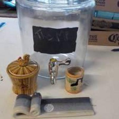 glass tea jar with other pieces