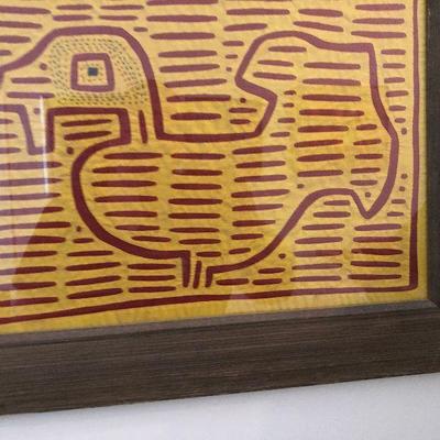 PR2093 https://www.ebay.com/itm/114314563110 PR2093: JazzFest Congo Square Style Needle Point Red on Yellow Framed Local Pickup Auction...