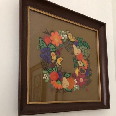 PR1100 https://www.ebay.com/itm/124267557028 Pr1100: Needle Point Butterfly Artwork Framed Local Pickup Auction  Starts After 6PM...
