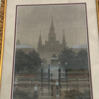 PR1060  https://www.ebay.com/itm/114314525216 PR1060: Adolph Kronemgold (1900-1986) St Louis Cathedral New Orleans Original Watercolor...